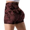 imageYEOREO Professional Women Workout Shorts 36 Scrunch Shorts Seamless High Waisted Contour Gym Yoga Biker ShortsRed Brown Tie Dye