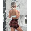 imageYEOREO Professional Women Workout Shorts 36 Scrunch Shorts Seamless High Waisted Contour Gym Yoga Biker ShortsRed Brown Tie Dye
