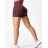 imageYEOREO Professional Women Workout Shorts 36 Scrunch Shorts Seamless High Waisted Contour Gym Yoga Biker ShortsSmoky Red