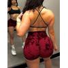 imageYEOREO Professional Women Workout Shorts 36 Scrunch Shorts Seamless High Waisted Contour Gym Yoga Biker ShortsTie Dye Red