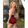imageYEOREO Professional Women Workout Shorts 36 Scrunch Shorts Seamless High Waisted Contour Gym Yoga Biker ShortsTie Dye Red