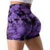 imageYEOREO Professional Women Workout Shorts 36 Scrunch Shorts Seamless High Waisted Contour Gym Yoga Biker ShortsViolet Tie Dye