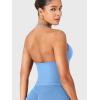 imageYEOREO SoftHue Impact Longline Strappy Top Womens Halter Workout Tank Tops Backless Gym Longline with Adjustable StrapBlissful Blue
