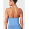 imageYEOREO SoftHue Impact Longline Strappy Top Womens Halter Workout Tank Tops Backless Gym Longline with Adjustable StrapBlissful Blue