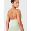 imageYEOREO SoftHue Impact Longline Strappy Top Womens Halter Workout Tank Tops Backless Gym Longline with Adjustable StrapFog Green