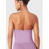 imageYEOREO SoftHue Impact Longline Strappy Top Womens Halter Workout Tank Tops Backless Gym Longline with Adjustable StrapPink Purple