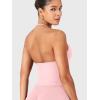 imageYEOREO SoftHue Impact Longline Strappy Top Womens Halter Workout Tank Tops Backless Gym Longline with Adjustable StrapPink Rose
