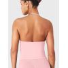 imageYEOREO SoftHue Impact Longline Strappy Top Womens Halter Workout Tank Tops Backless Gym Longline with Adjustable StrapPink Rose