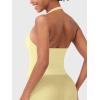 imageYEOREO SoftHue Womens Impact Halter Tank Top Longline Backless Scoop Neck Builtin Bra Sports Workout Gym Crop TopCreamy Yellow