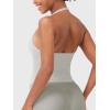 imageYEOREO SoftHue Womens Impact Halter Tank Top Longline Backless Scoop Neck Builtin Bra Sports Workout Gym Crop TopFeather Rice