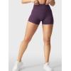 imageYEOREO Womens Biker Shorts 25 No Front Seam Elysina High Waist Hidden Scrunch Workout Gym Yoga Running ShortsBlack Berry Purple