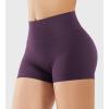 imageYEOREO Womens Biker Shorts 25 No Front Seam Elysina High Waist Hidden Scrunch Workout Gym Yoga Running ShortsBlack Berry Purple