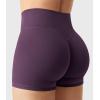 imageYEOREO Womens Biker Shorts 25 No Front Seam Elysina High Waist Hidden Scrunch Workout Gym Yoga Running ShortsBlack Berry Purple
