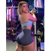 imageYEOREO Womens Biker Shorts 25 No Front Seam Elysina High Waist Hidden Scrunch Workout Gym Yoga Running ShortsBlue Gray