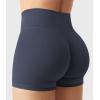 imageYEOREO Womens Biker Shorts 25 No Front Seam Elysina High Waist Hidden Scrunch Workout Gym Yoga Running ShortsBlue Gray
