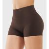 imageYEOREO Womens Biker Shorts 25 No Front Seam Elysina High Waist Hidden Scrunch Workout Gym Yoga Running ShortsBrown Soil