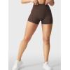 imageYEOREO Womens Biker Shorts 25 No Front Seam Elysina High Waist Hidden Scrunch Workout Gym Yoga Running ShortsBrown Soil