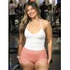 imageYEOREO Womens Biker Shorts 25 No Front Seam Elysina High Waist Hidden Scrunch Workout Gym Yoga Running ShortsCameo Pink