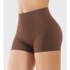 imageYEOREO Womens Biker Shorts 25 No Front Seam Elysina High Waist Hidden Scrunch Workout Gym Yoga Running ShortsChocolates