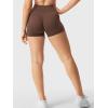 imageYEOREO Womens Biker Shorts 25 No Front Seam Elysina High Waist Hidden Scrunch Workout Gym Yoga Running ShortsChocolates