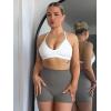 imageYEOREO Womens Biker Shorts 25 No Front Seam Elysina High Waist Hidden Scrunch Workout Gym Yoga Running ShortsDark Gray