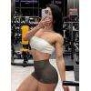imageYEOREO Womens Biker Shorts 25 No Front Seam Elysina High Waist Hidden Scrunch Workout Gym Yoga Running ShortsDeep Brown