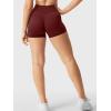 imageYEOREO Womens Biker Shorts 25 No Front Seam Elysina High Waist Hidden Scrunch Workout Gym Yoga Running ShortsDeep Red