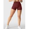 imageYEOREO Womens Biker Shorts 25 No Front Seam Elysina High Waist Hidden Scrunch Workout Gym Yoga Running ShortsDeep Red