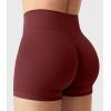 imageYEOREO Womens Biker Shorts 25 No Front Seam Elysina High Waist Hidden Scrunch Workout Gym Yoga Running ShortsDeep Red