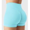imageYEOREO Womens Biker Shorts 25 No Front Seam Elysina High Waist Hidden Scrunch Workout Gym Yoga Running ShortsLight Blue