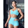 imageYEOREO Womens Biker Shorts 25 No Front Seam Elysina High Waist Hidden Scrunch Workout Gym Yoga Running ShortsLight Blue