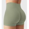imageYEOREO Womens Biker Shorts 25 No Front Seam Elysina High Waist Hidden Scrunch Workout Gym Yoga Running ShortsLight Green