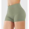 imageYEOREO Womens Biker Shorts 25 No Front Seam Elysina High Waist Hidden Scrunch Workout Gym Yoga Running ShortsLight Green