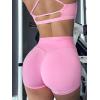 imageYEOREO Womens Biker Shorts 25 No Front Seam Elysina High Waist Hidden Scrunch Workout Gym Yoga Running ShortsLight Pink