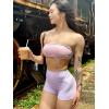 imageYEOREO Womens Biker Shorts 25 No Front Seam Elysina High Waist Hidden Scrunch Workout Gym Yoga Running ShortsOrchid Purple