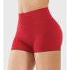 imageYEOREO Womens Biker Shorts 25 No Front Seam Elysina High Waist Hidden Scrunch Workout Gym Yoga Running ShortsRed
