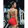 imageYEOREO Womens Biker Shorts 25 No Front Seam Elysina High Waist Hidden Scrunch Workout Gym Yoga Running ShortsRed