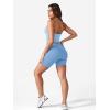 imageYEOREO Womens Halter Crop Top V Neck Workout Going Out Tank Top Padded Sleeveless Backless Trendy Summer CamisoleAiry Blue