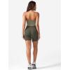 imageYEOREO Womens Halter Crop Top V Neck Workout Going Out Tank Top Padded Sleeveless Backless Trendy Summer CamisoleArmy Green