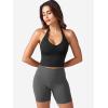 imageYEOREO Womens Halter Crop Top V Neck Workout Going Out Tank Top Padded Sleeveless Backless Trendy Summer CamisoleBlack