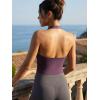 imageYEOREO Womens Halter Crop Top V Neck Workout Going Out Tank Top Padded Sleeveless Backless Trendy Summer CamisoleBlackberry Purple