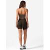imageYEOREO Womens Halter Crop Top V Neck Workout Going Out Tank Top Padded Sleeveless Backless Trendy Summer CamisoleCoffee