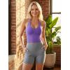 imageYEOREO Womens Halter Crop Top V Neck Workout Going Out Tank Top Padded Sleeveless Backless Trendy Summer CamisoleDahlia Purple