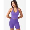 imageYEOREO Womens Halter Crop Top V Neck Workout Going Out Tank Top Padded Sleeveless Backless Trendy Summer CamisoleDahlia Purple