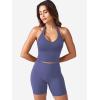 imageYEOREO Womens Halter Crop Top V Neck Workout Going Out Tank Top Padded Sleeveless Backless Trendy Summer CamisoleDark Cobalt Blue