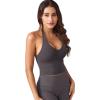 imageYEOREO Womens Halter Crop Top V Neck Workout Going Out Tank Top Padded Sleeveless Backless Trendy Summer CamisoleDark Gray