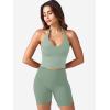 imageYEOREO Womens Halter Crop Top V Neck Workout Going Out Tank Top Padded Sleeveless Backless Trendy Summer CamisoleJadeite