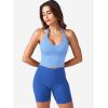 imageYEOREO Womens Halter Crop Top V Neck Workout Going Out Tank Top Padded Sleeveless Backless Trendy Summer CamisoleLight Blue