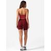 imageYEOREO Womens Halter Crop Top V Neck Workout Going Out Tank Top Padded Sleeveless Backless Trendy Summer CamisoleMaroon