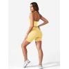 imageYEOREO Womens Halter Crop Top V Neck Workout Going Out Tank Top Padded Sleeveless Backless Trendy Summer CamisoleMilk Yellow